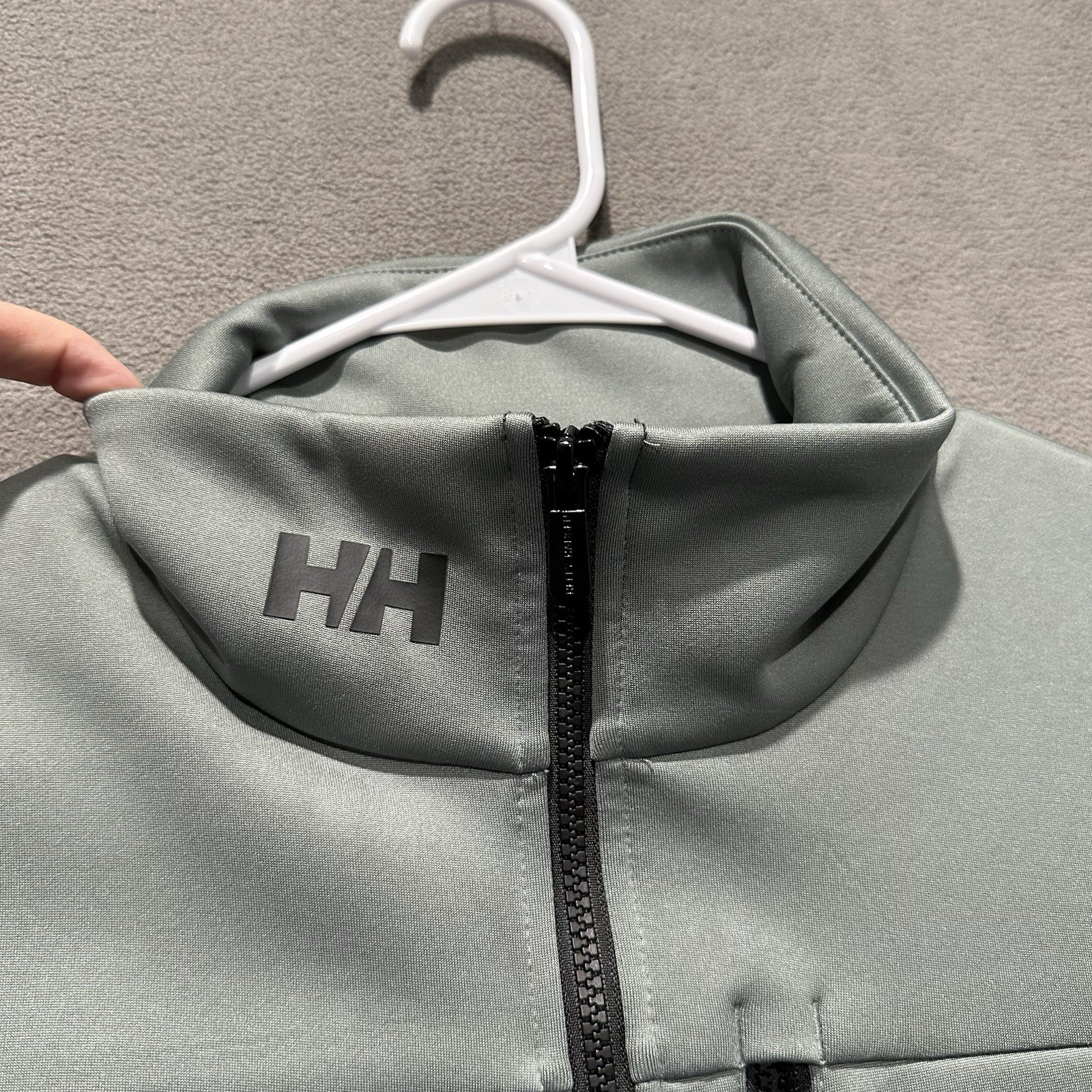 Helly Hansen Crew 2.0 Fleece Jacket Mens Large Gray Full Zip Performance Stretch