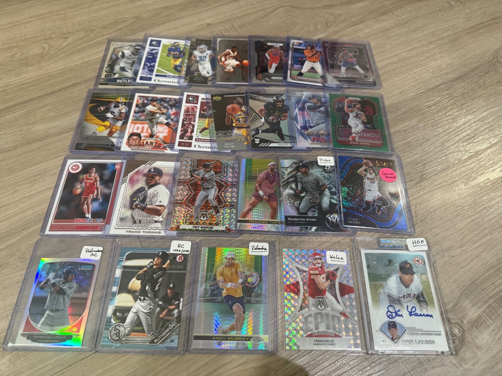 True 1/1 Huge 2 Row Sports Collection Auto HOF Prizm Patch Refractor RC LOT