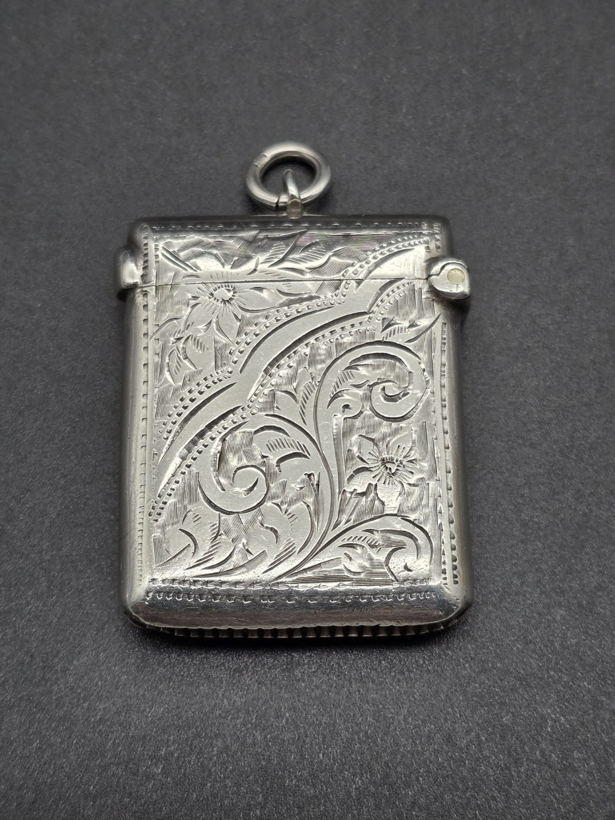 Antique Victorian Sterling Silver Vesta Case/Match Safe UK/Birmingham/1903/A.C