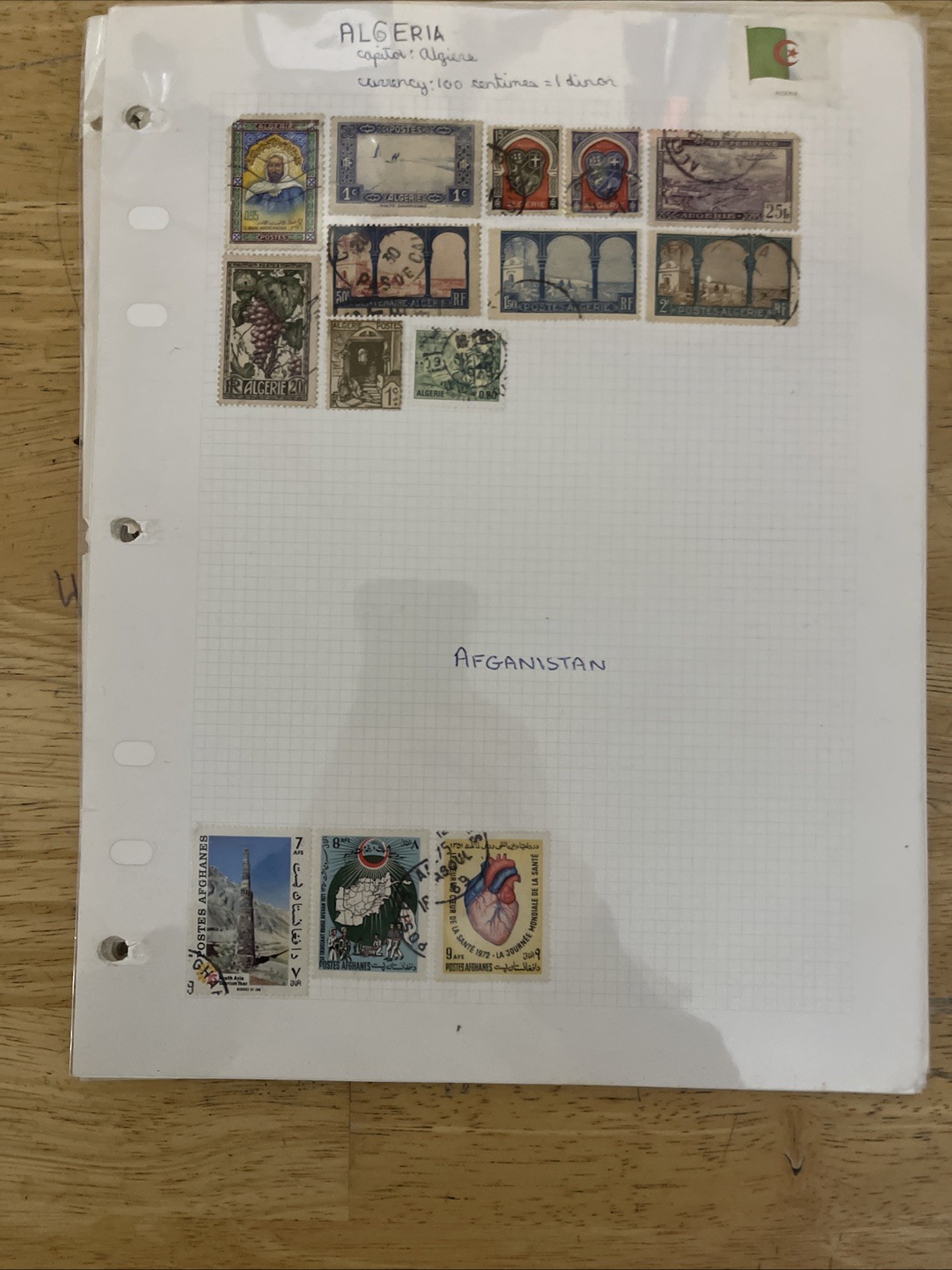 Lot of new and used stamps from all over the world. ON Paper.