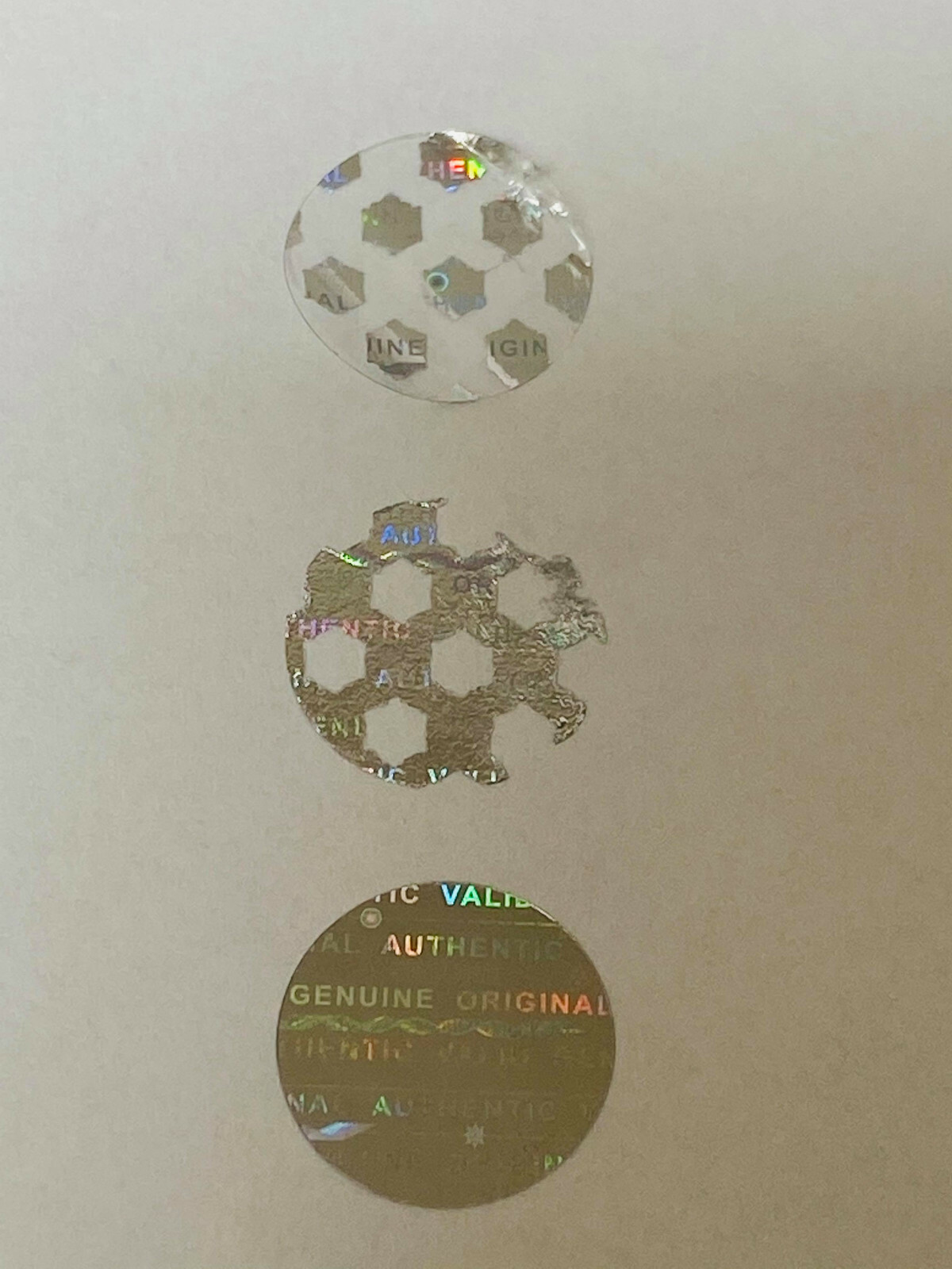 100 Silver Hologram Tamper Evident Warranty Void Security Labels Stickers Seals