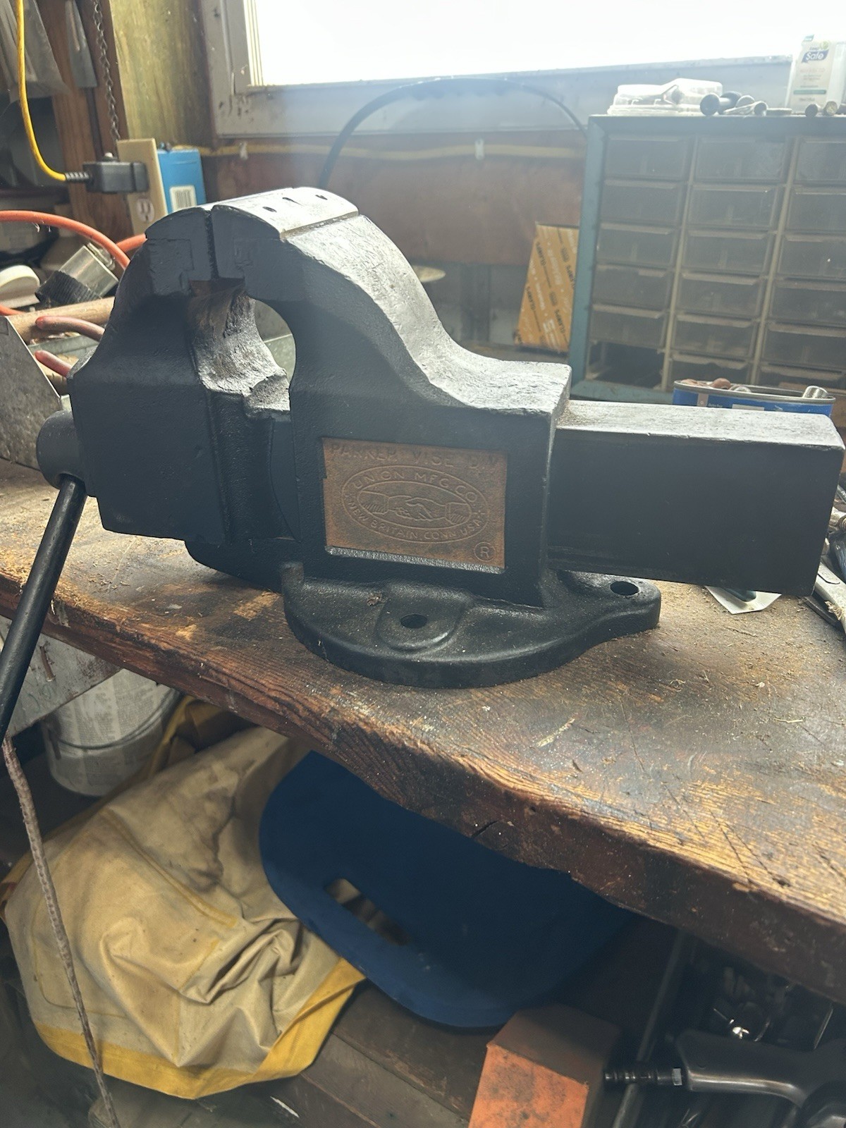 Vtg Parker Vise Div. Union Mfg USA 4” Bench Vise (original) !!