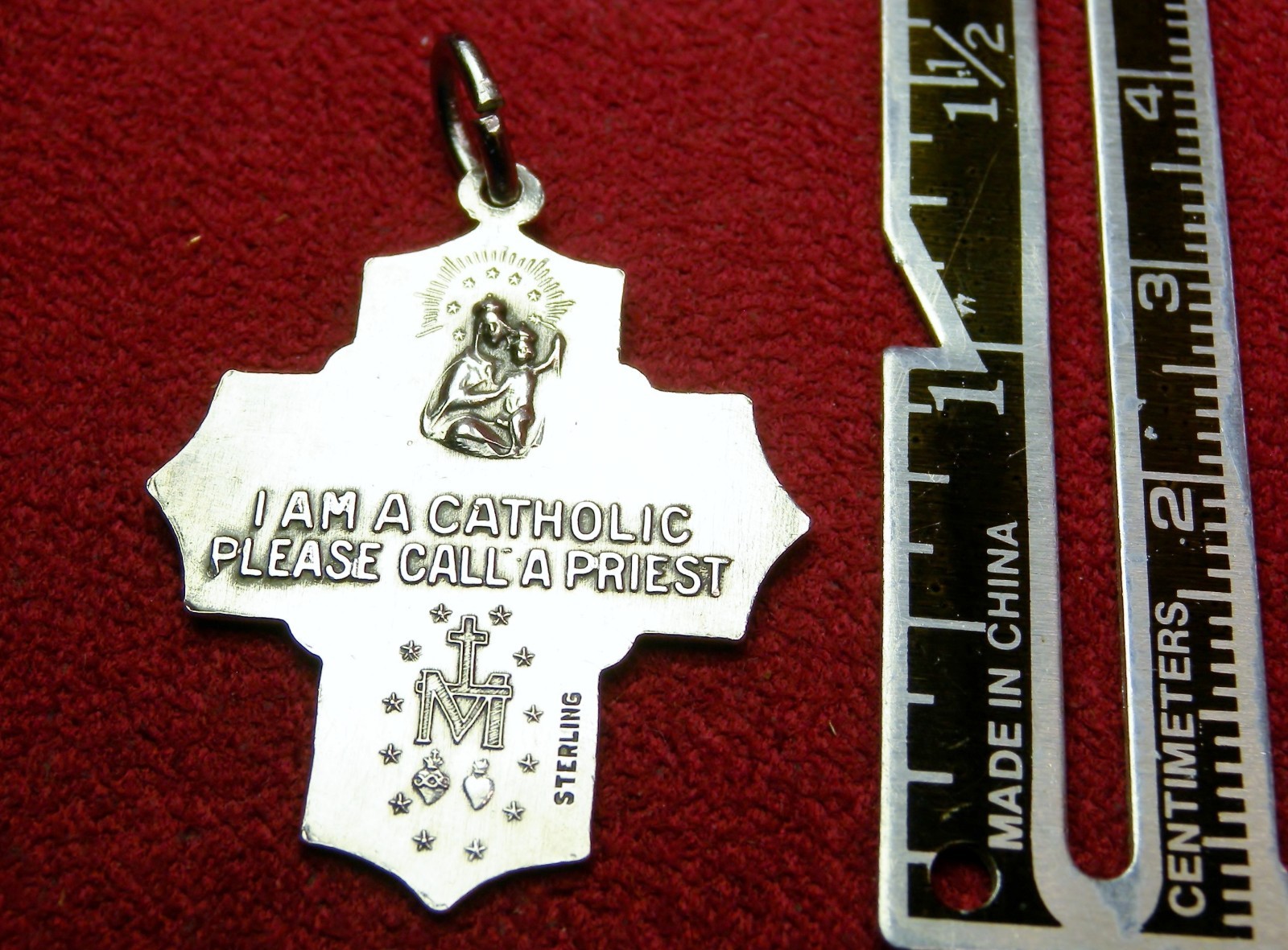 Chapel Sterling WWII GI’s Dog tag Chain Miraculous Medal Scapular Holy Spirit