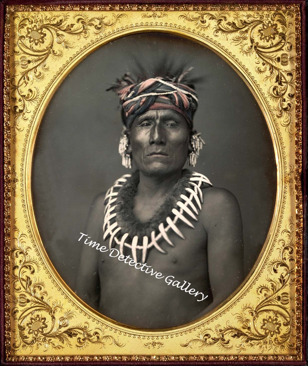 1853 Portrait of Native American Kansas Chief Kno-Shr - Historic Photo Print