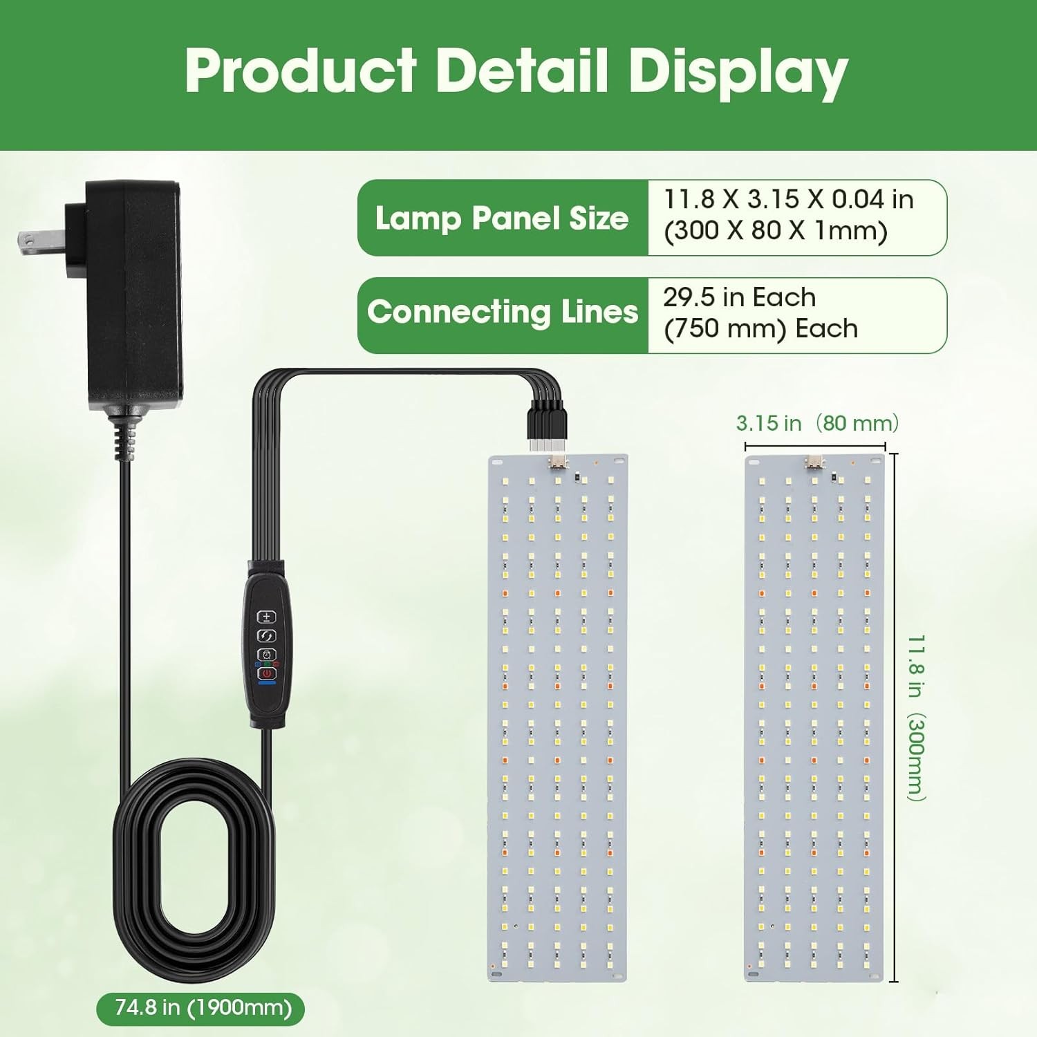 Ultra-Thin Panel Grow Lights for Indoor Plants 4-Pack Full Spectrum Plant Light