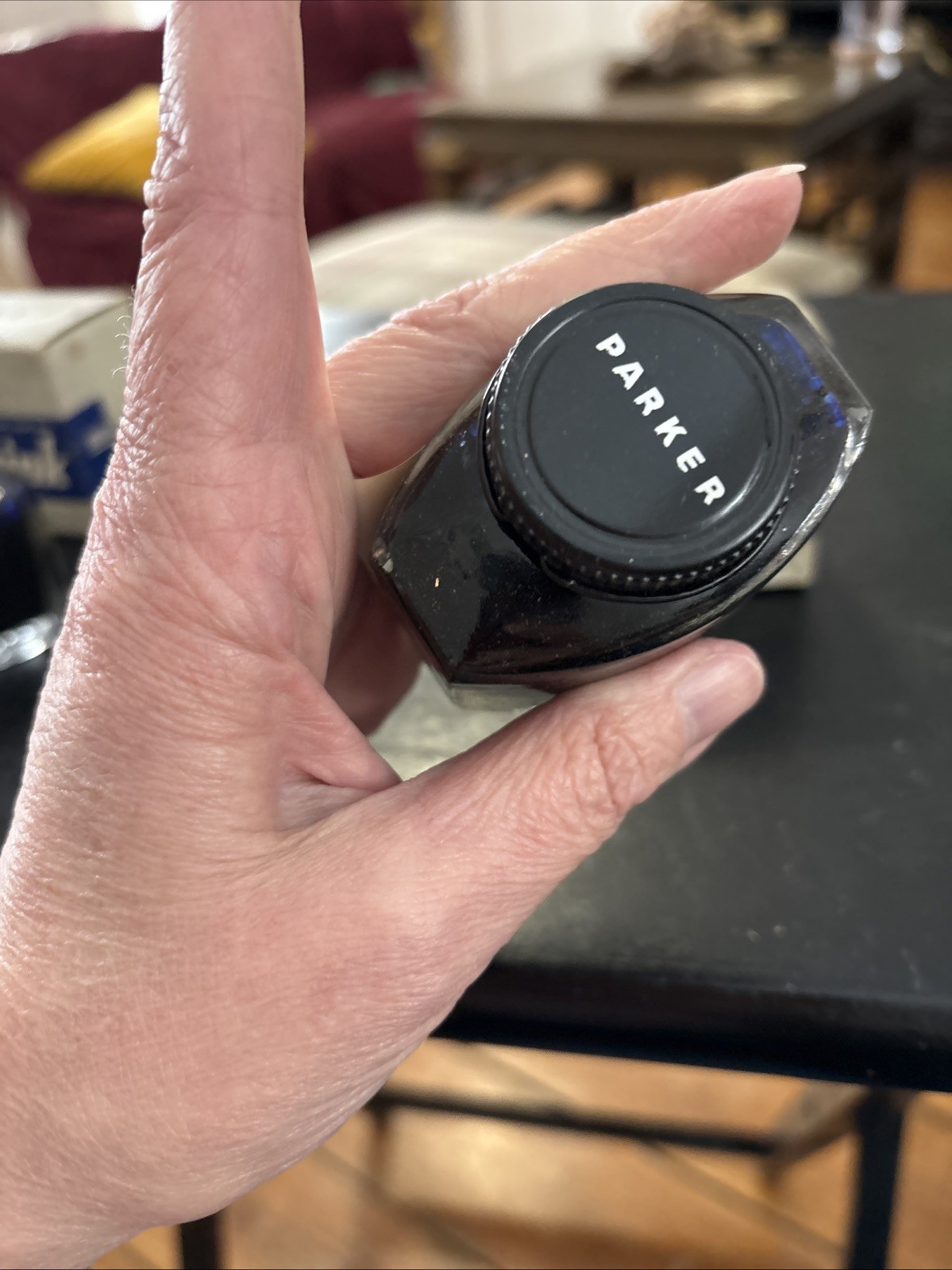 2 Parker Quink Vintage Blue Black & Royal Blue Fountain Pen Ink NOS Full New 50s