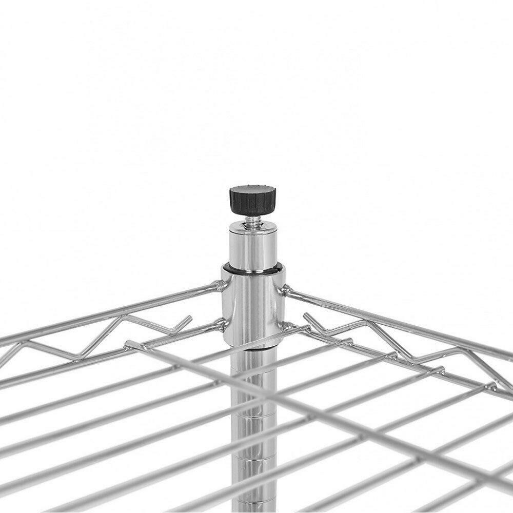 Chrome/Black 5-Shelf Steel Wire Tier Layer Shelving 72x36x14" Storage Rack