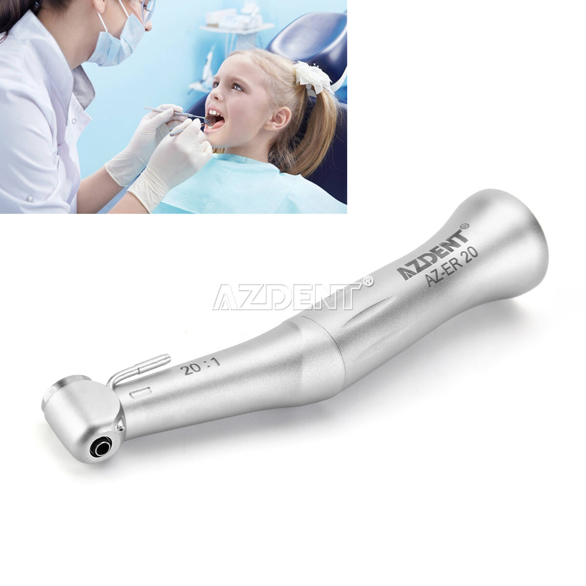 AZDENT Dental Implant 20:1 Reduction Contra Angle Push Button Surgical Handpiece
