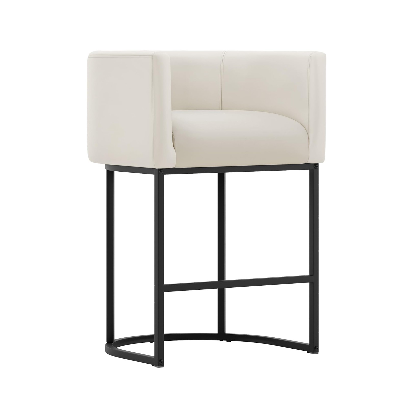 27" H Counter Height Bar Stools Modern Barrel Counter Stools with Backrest