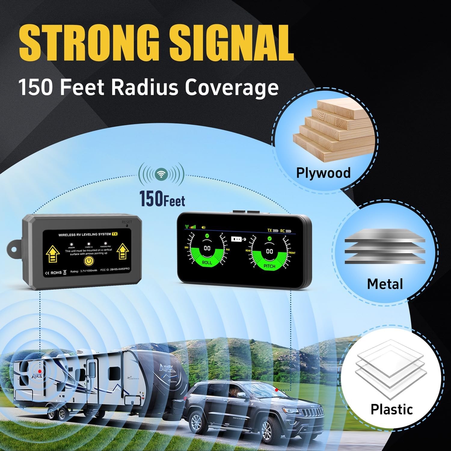 Wireless RV Leveling System Camper Leveling System with Portable Professional Sc