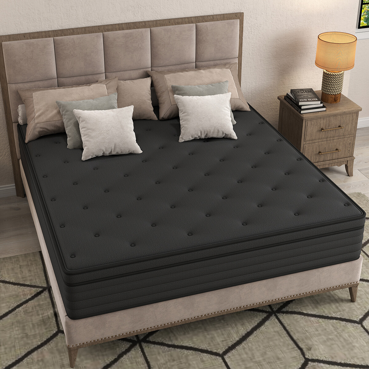 12"14" Twin Full Queen King Size Mattress Memory Foam Hybrid Spring Bed In a Box