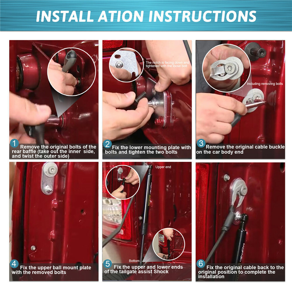 Truck Tailgate Assist Shock Strut Bar For 2015-2022 Ford F-150 Lift Support Set