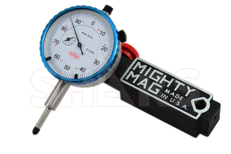 Mighty Mag 400-1 Universal Magnetic Base + 0-0.5" Dial Indicator USA P]