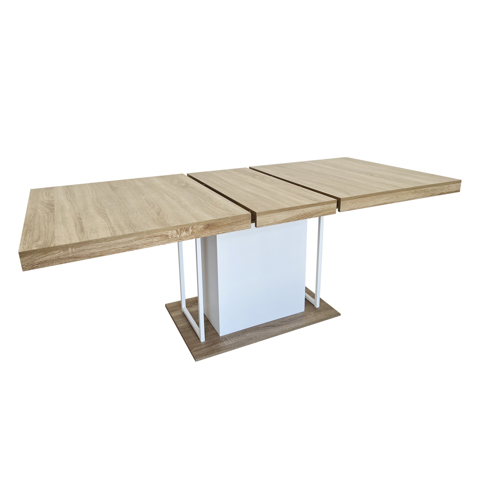 Rectangle extendable dining table for 6-10 people aged effect wood 160-200 cm