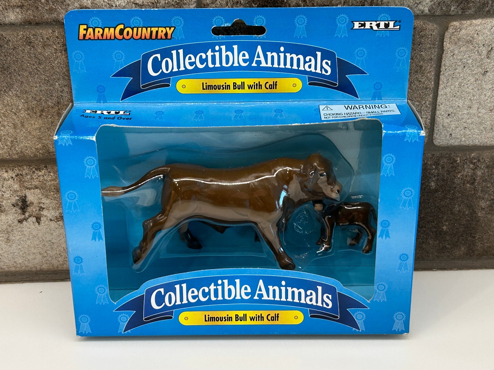 Vintage Ertl Farm Country Limousin Bull & Calf/ Charolais Bull with Calf NIB