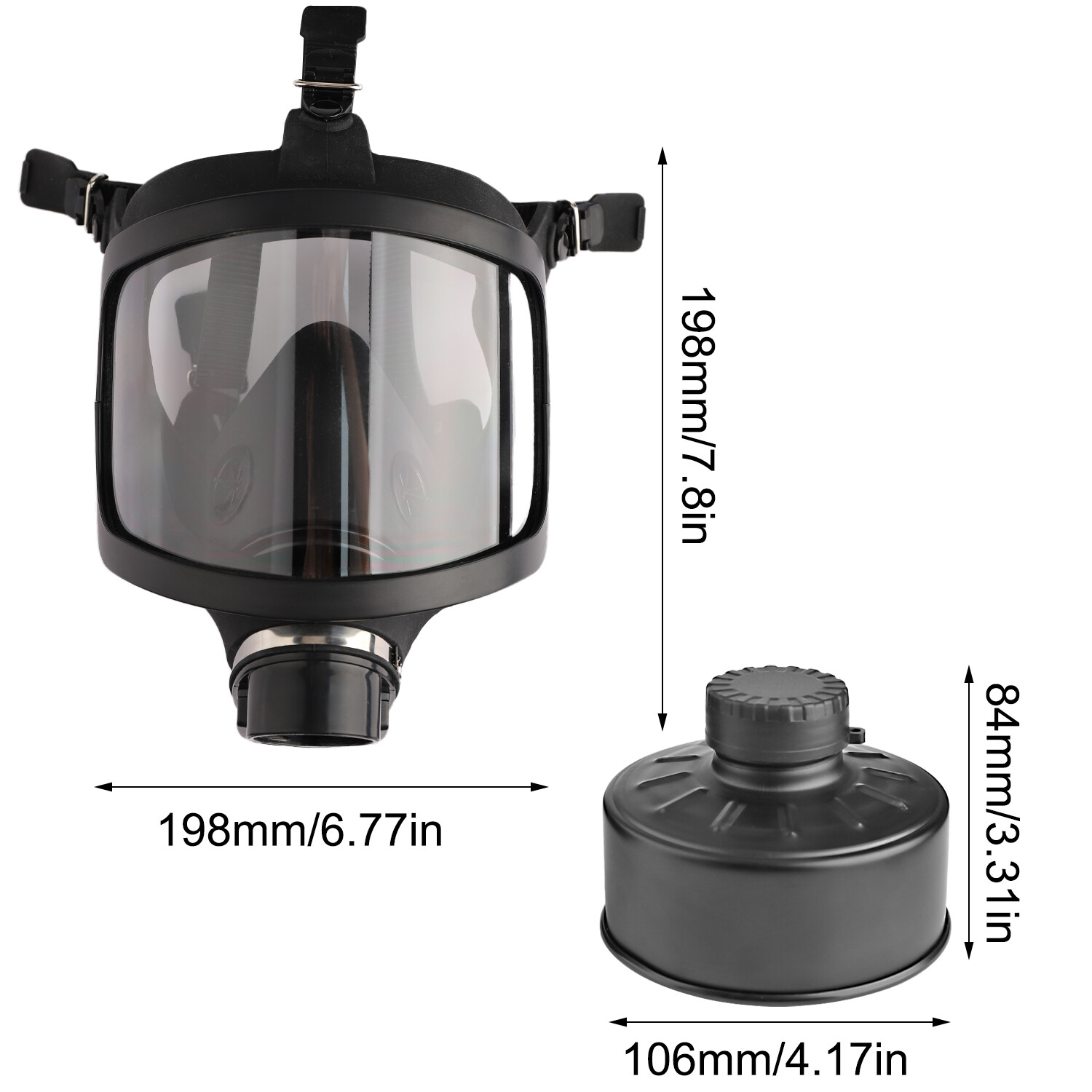 Full Face Gas Mask, Gas Masks Survival Nuclear and Chemical with 40Mm Activated