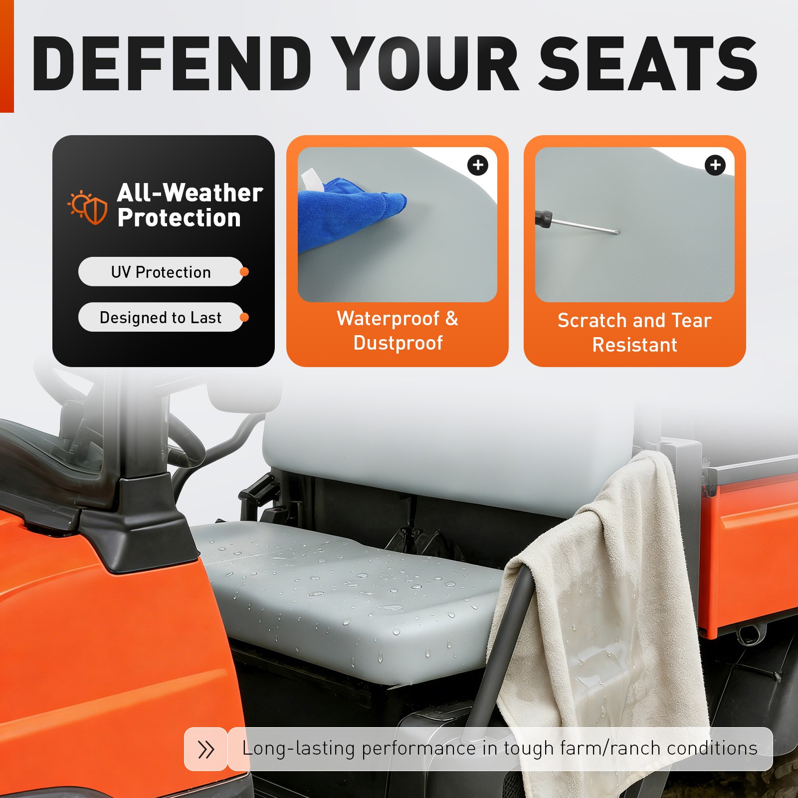 Gray Seat Bottom Cushion For Kubota RTV900 G6, R6, T6, W6, W6SE #K7561-56020