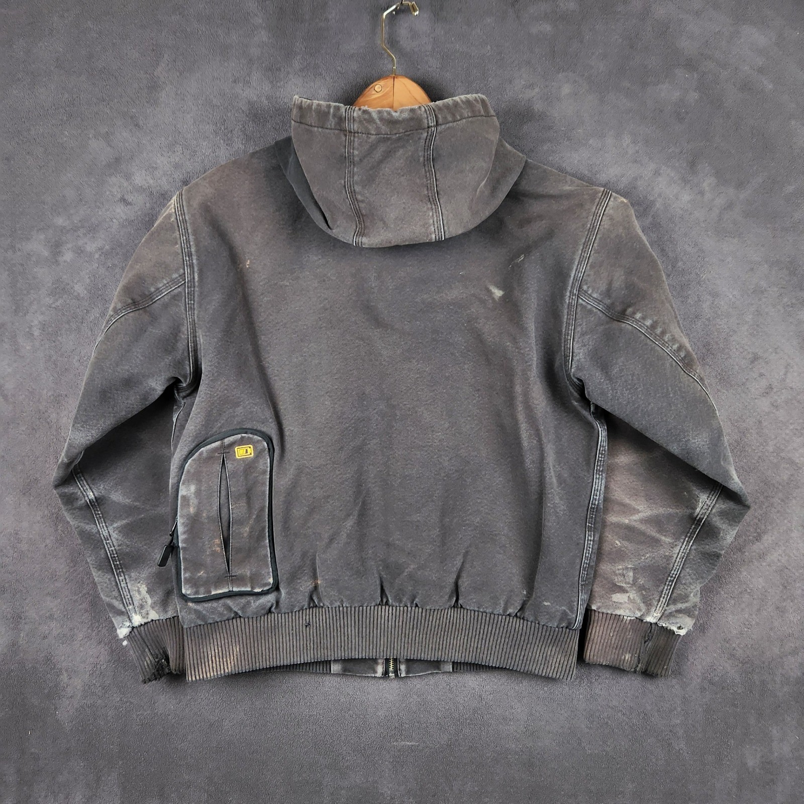 DEWALT DCHJ061 Heated Gear Hooded Work Jacket Mens Medium Faded Black Distressed