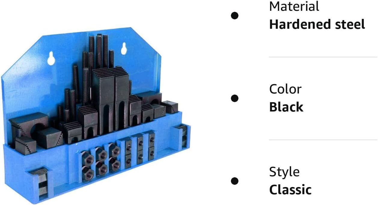 HFS(R) 52 Pcs 9/16" Slot 1/2"-13 Stud Hold Down Clamp Set Kit For Bridgeport