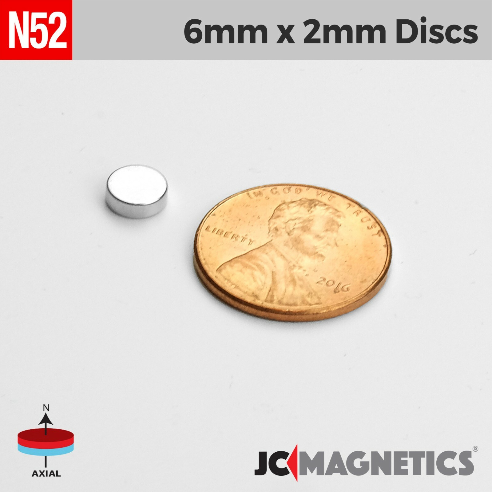 6mm x 2mm N52 Strong Round Disc Rare Earth Neodymium Magnet 6x2mm