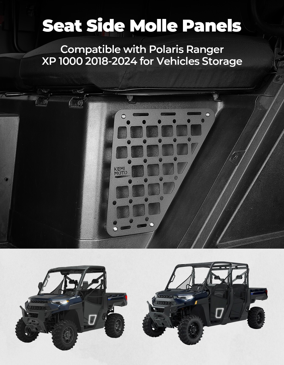 For Polaris Ranger XP 1000/ Crew XP 1000 Bench Seat Center Console Armrest Box