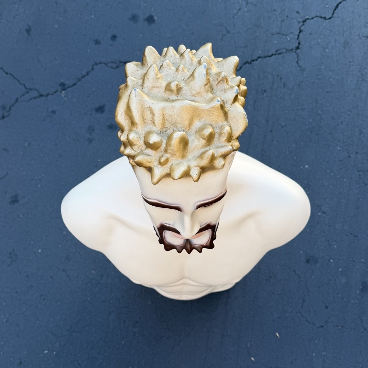 Lady Lulu Vintage Mannequin Torso Head Male Man Muscle Goatee Gold Spike Hair