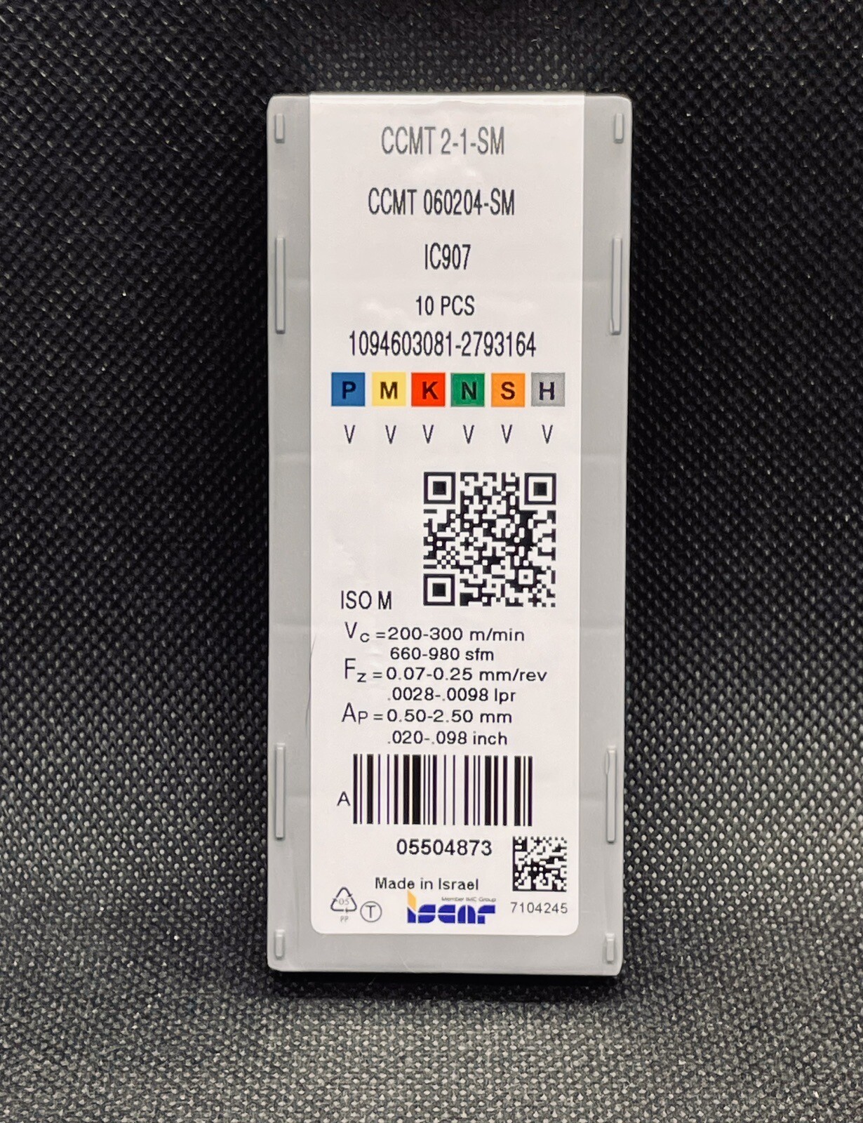 ISCAR CCMT2-1-SM IC907 CCMT060204-SM Carbide Inserts 10 PCS Free Shipping!