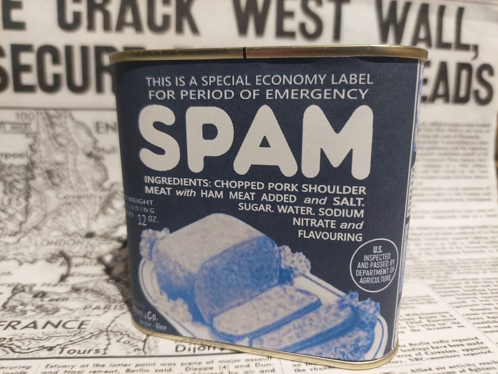 WW2 Spam Lend Lease Home Front reproduction labels - 4 labels