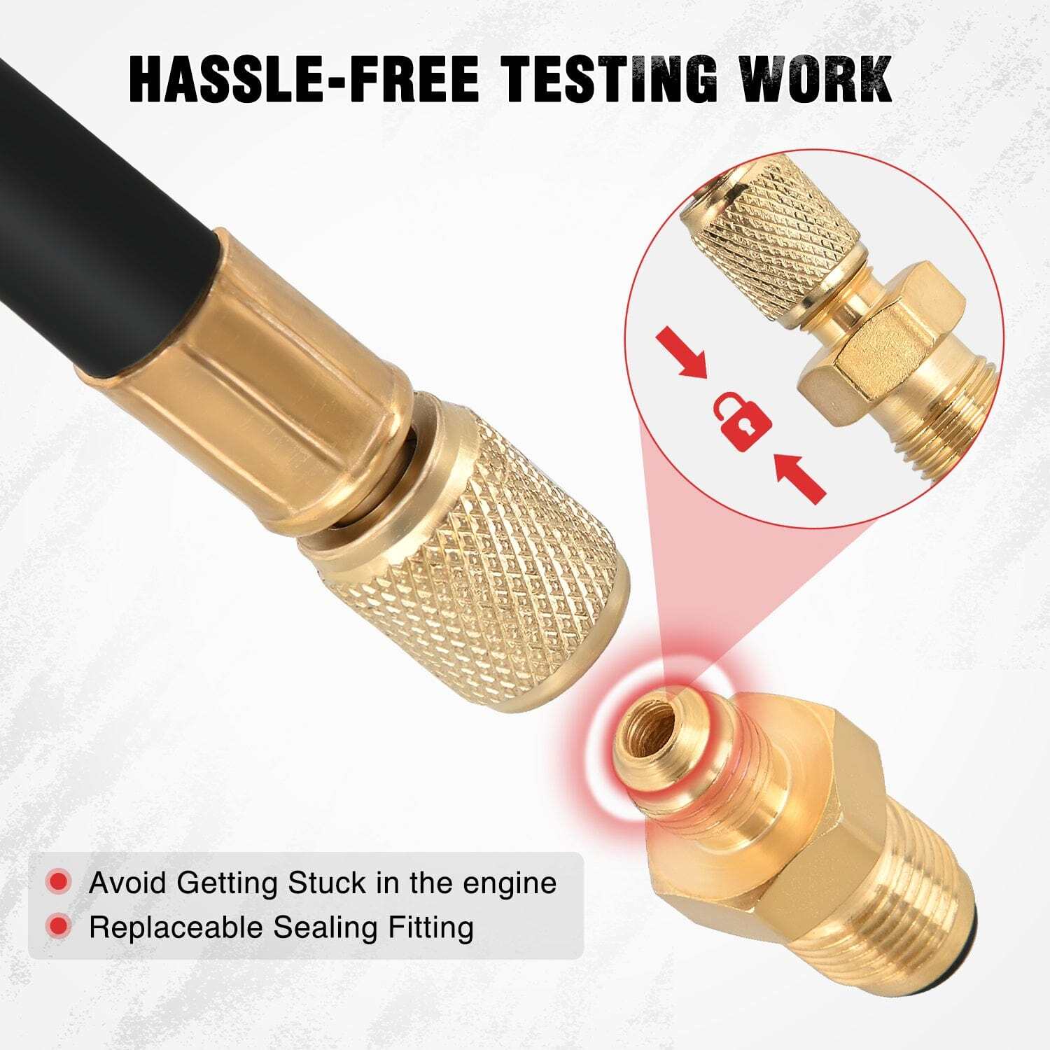 4pcs Fuel Pressure Gauge Tester Kit with 6.30 7.89 9.49 Fuel Line Fittings