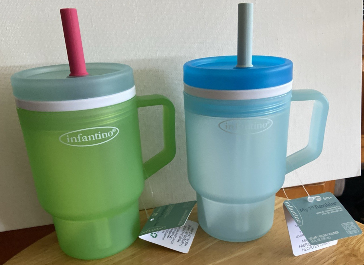 Two Infantino My 1st Tumbler Training Cups Tumblers 10 fl. oz. each *NEW*
