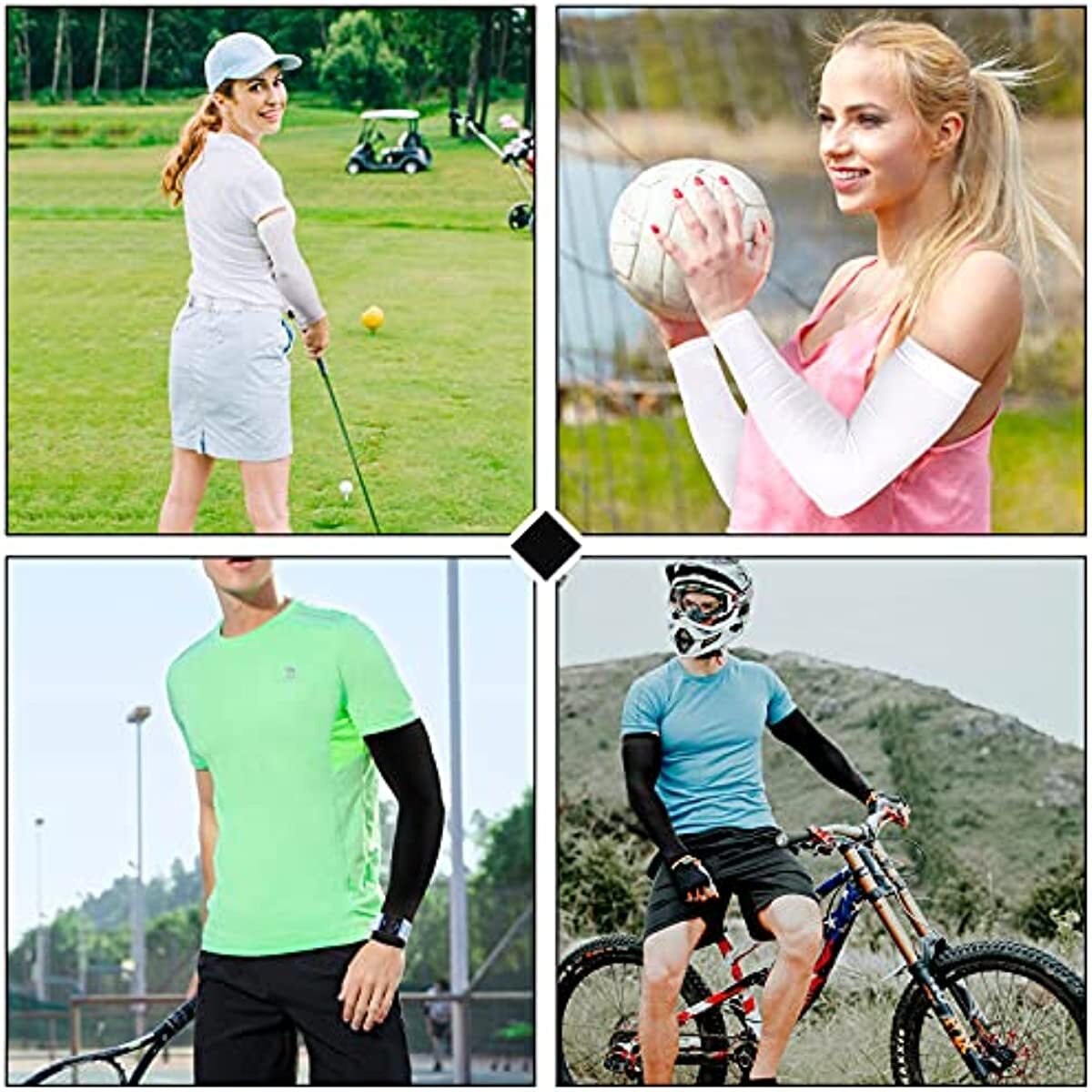 Arm Sleeves Cooling UV Sun Protection UPF 50 Sports Compression for Men & Women