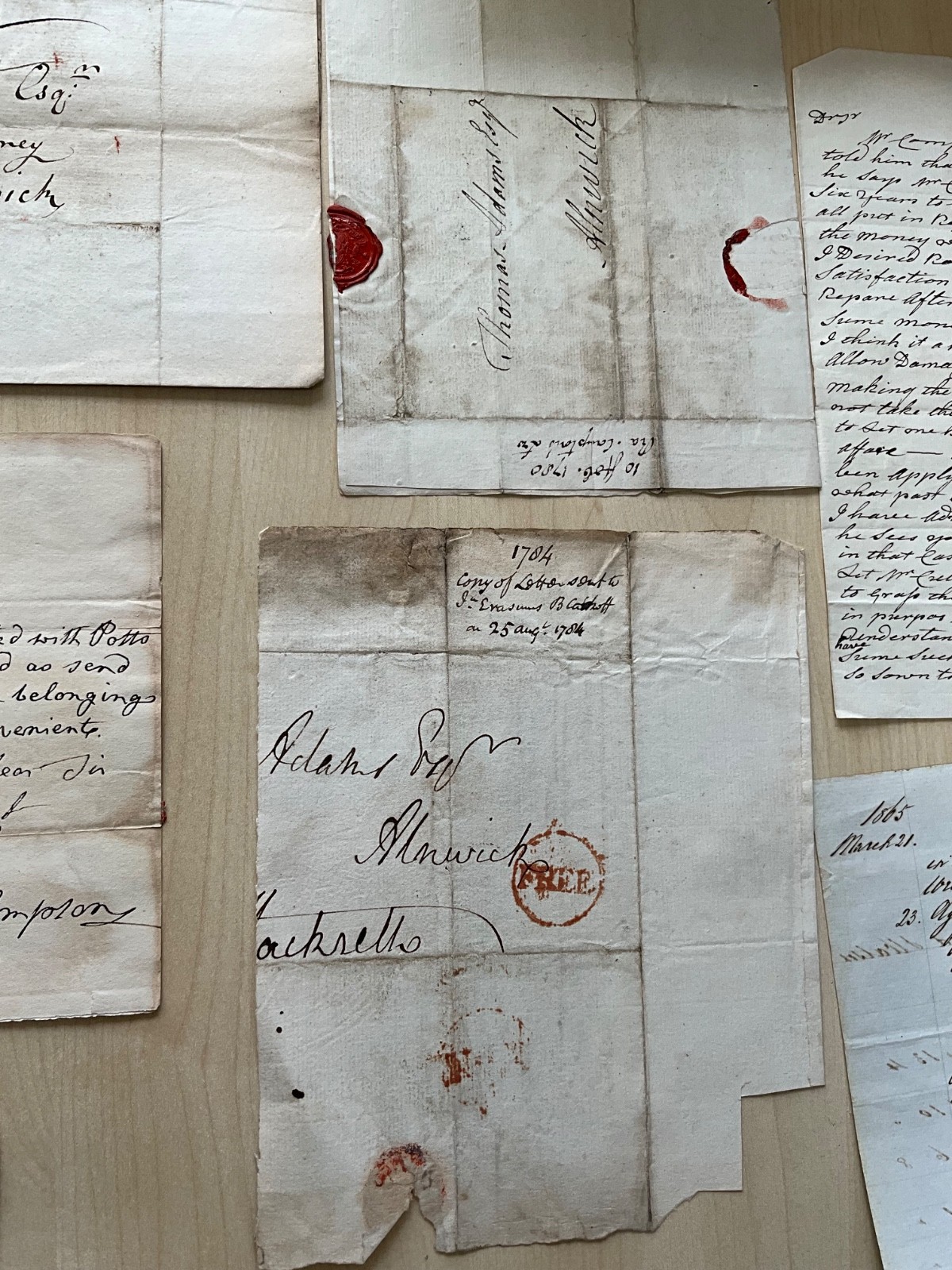 Antique GB Ephemera 1704 - 1880 mixed collection letters, deeds, invoices #SF45