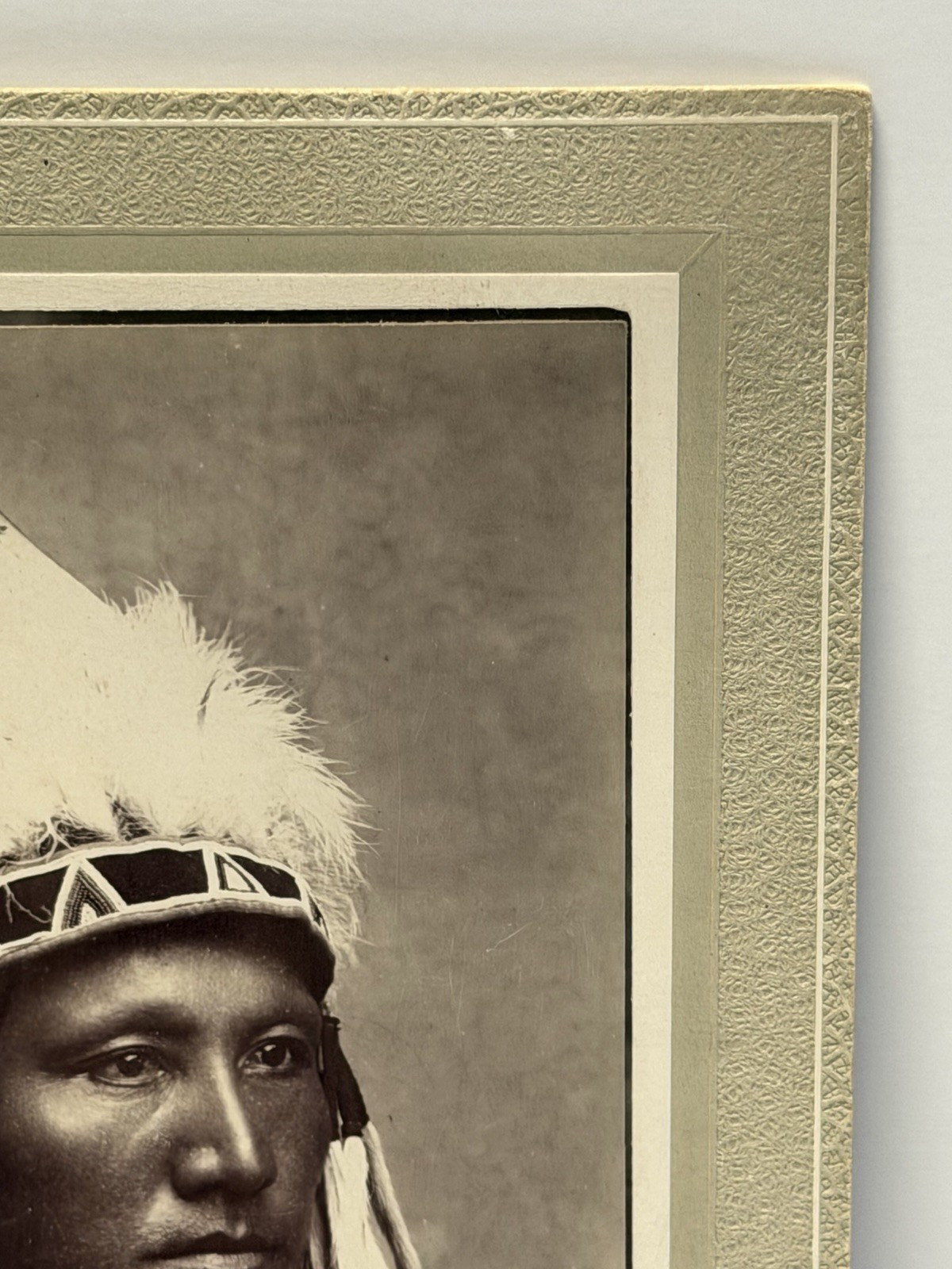 Native American Indian Warrior Photograph Titled: "Kiowa Brave"; "Poor Buffalo"