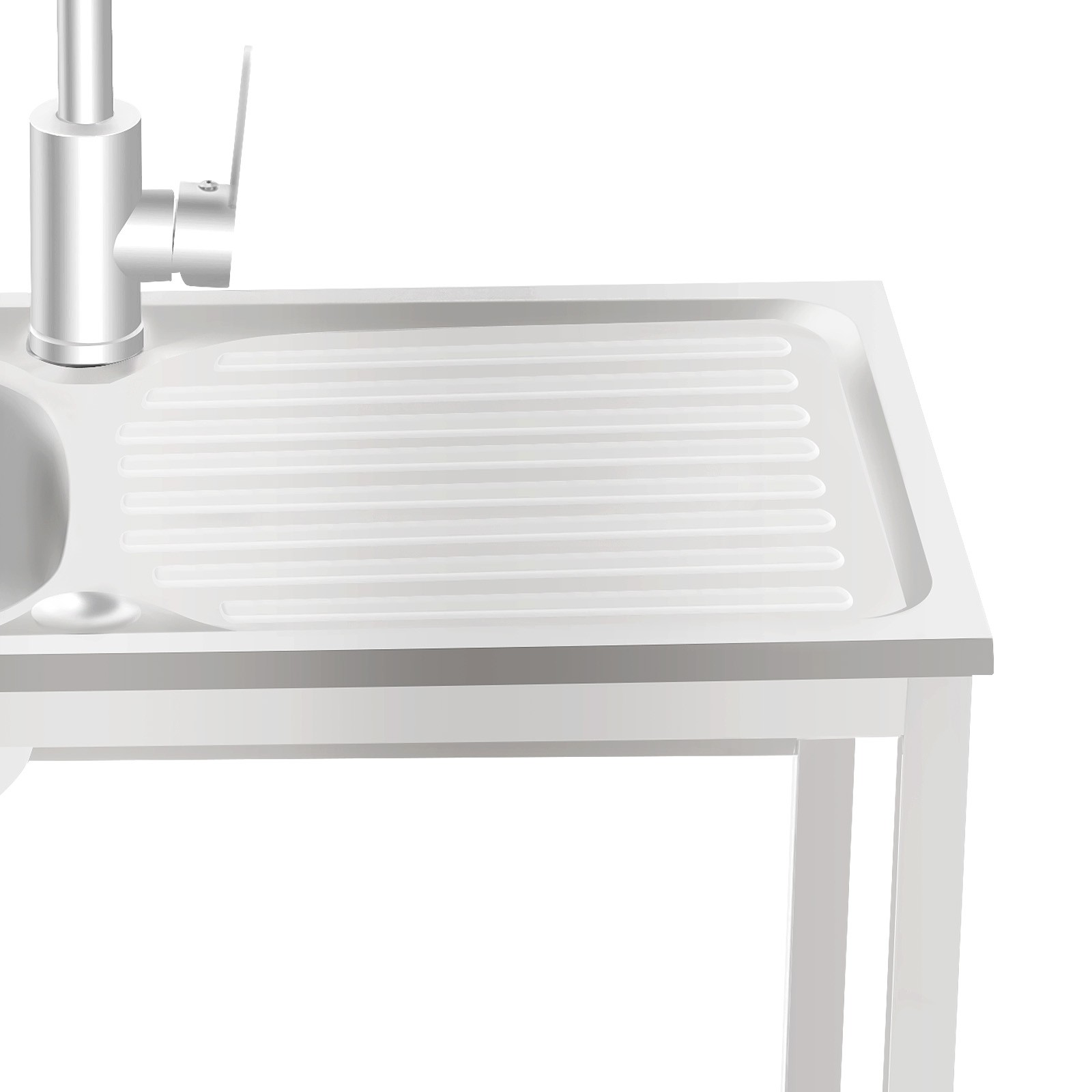 Stainless Steel Outdoor Kitchen Sink with Faucet Hand Washing Station Commercial