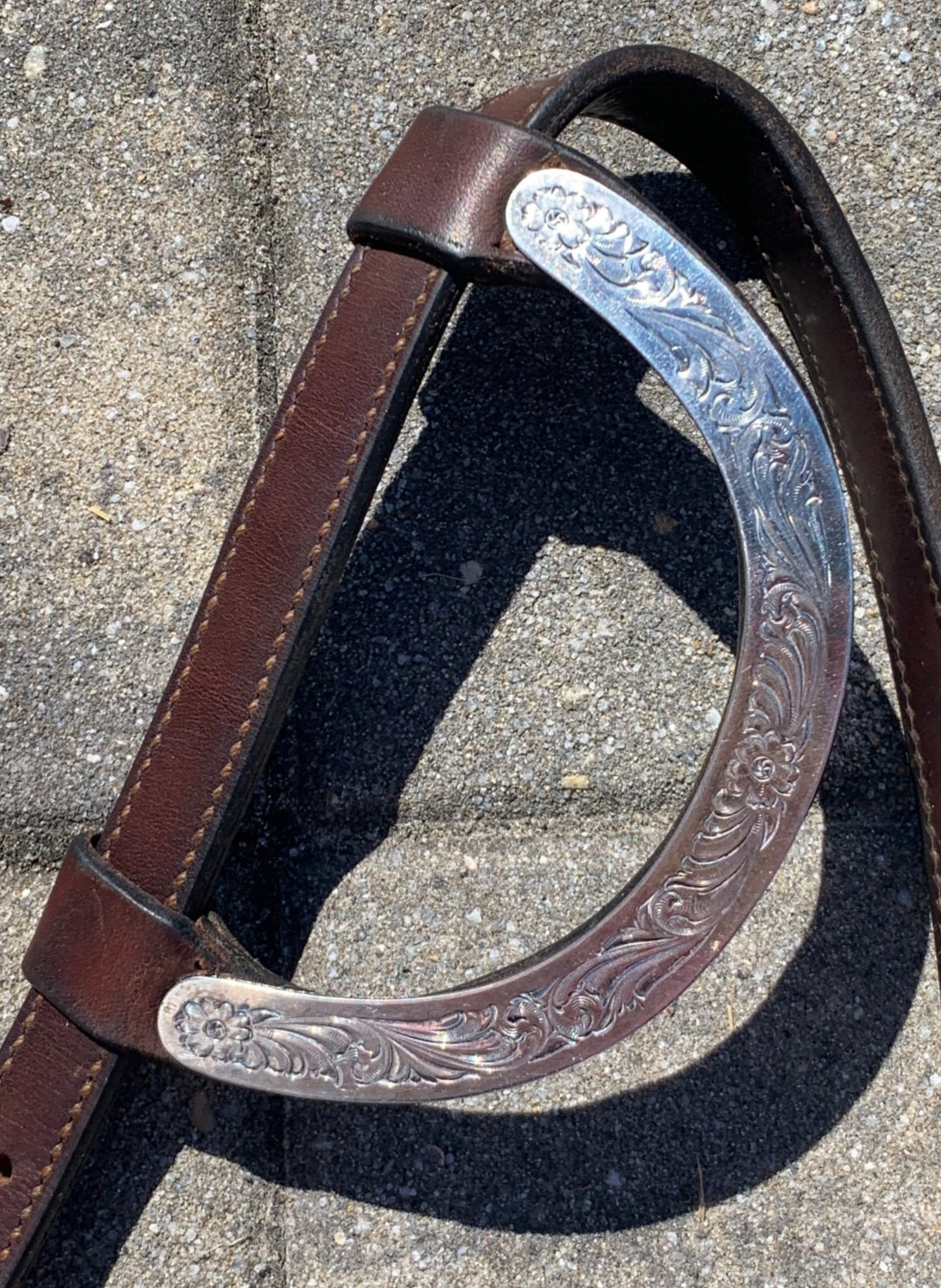 VOGT Sterling Silver Horse Show SLIDING ONE EAR HEADSTALL Leather Western Bridle