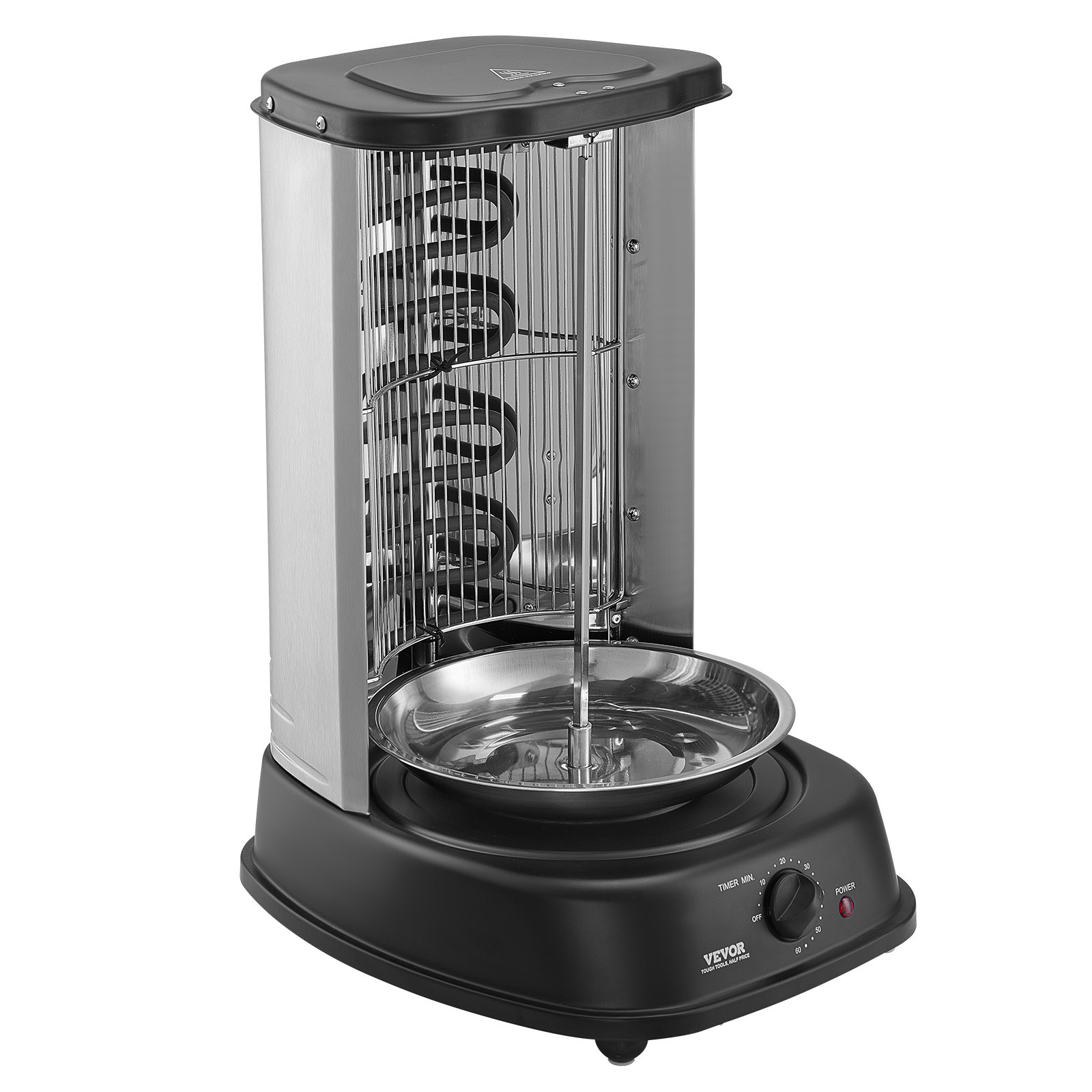VEVOR Stainless Steel Shawarma Grill Machine Vertical Gyro Rotisserie Doner