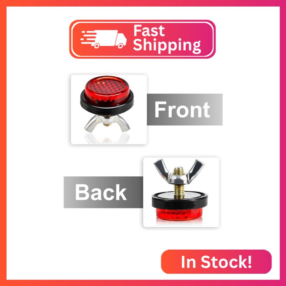 Muoqele 6PCS Red Reflectors Motorcycle License Plate Frame Bolts and Nuts, Round