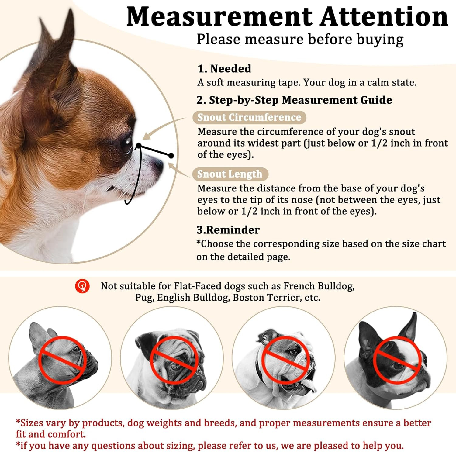 Short Snout Dog Muzzle Small Muzzle for Chihuahua Shih Tzu American Bully Boxer