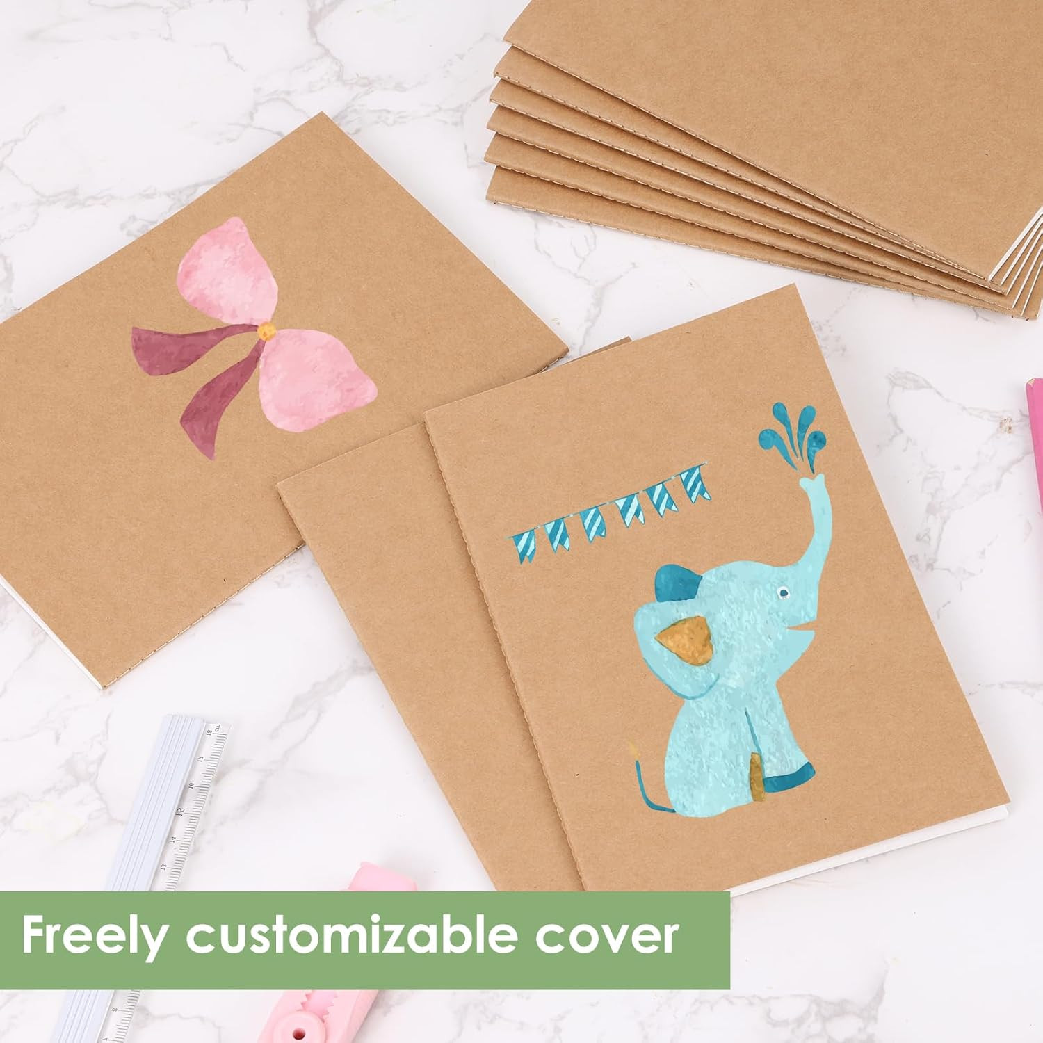 8 Pack Blank Kraft Notebooks Journals Notebook Sketch Drawing Pad Book Bulk for