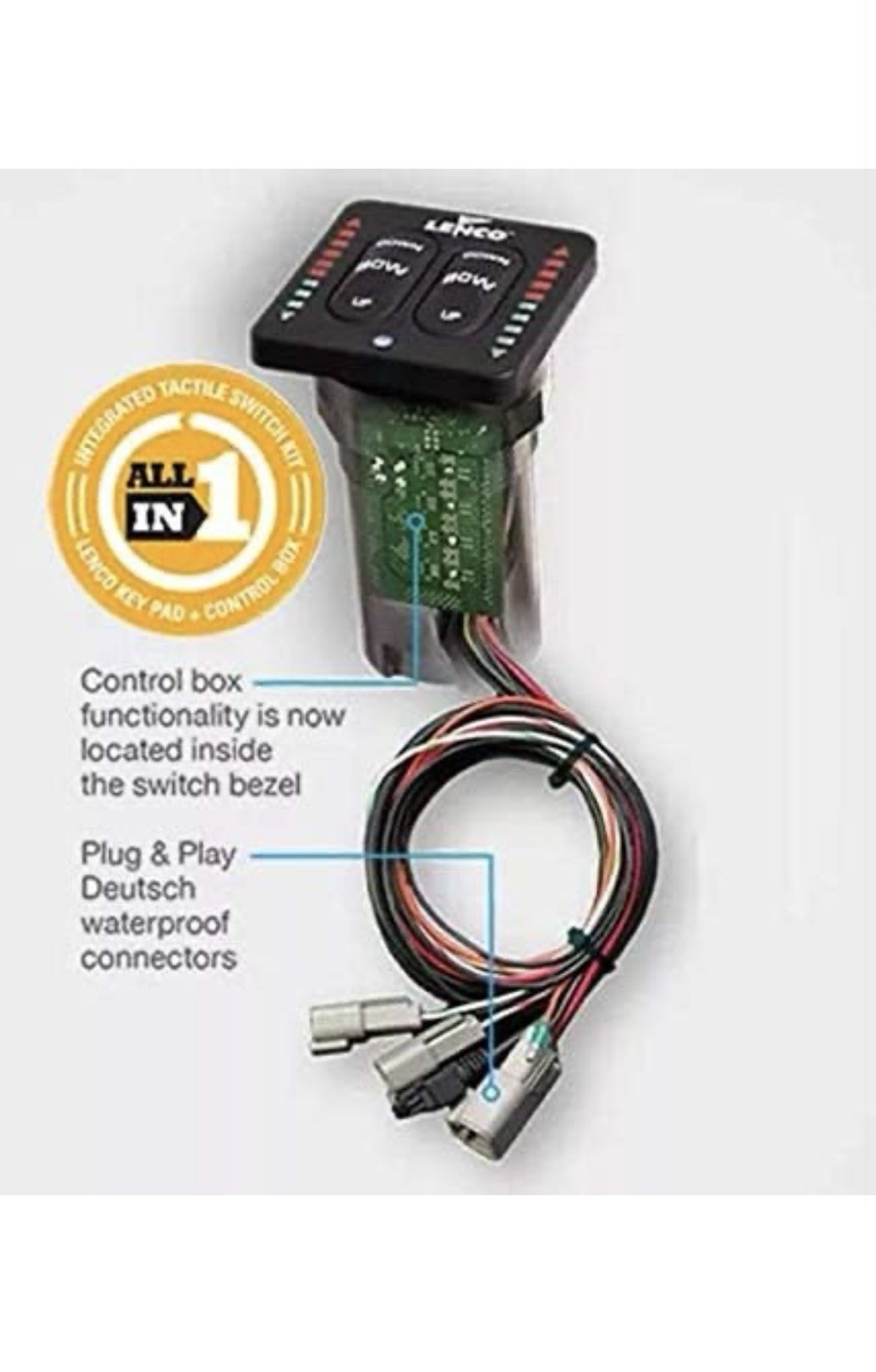 Lenco Marine 15170001 Led Indicator Integrated Tactile Switch Kit Pigtail