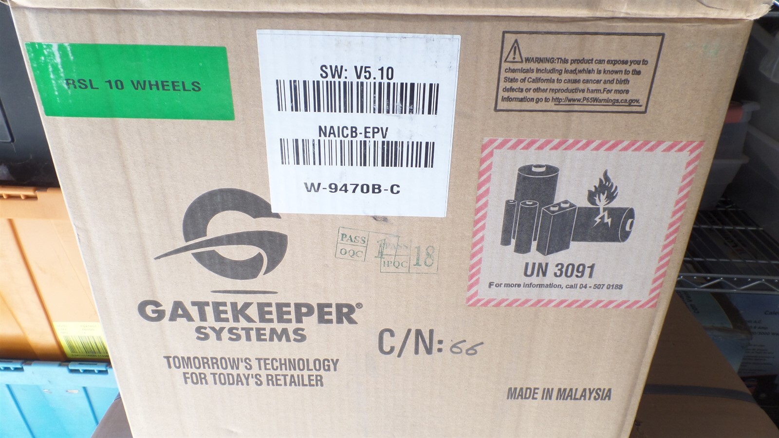 GATEKEEPER SYSTEMS W-9470A 5" REMOTE CONTROL LOCK SHOPPING CART CASTER 10-WHEELS