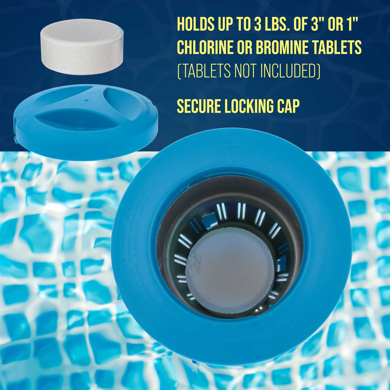 U.S. Pool Supply Deluxe Pool Cleaner Floater Dispenser for 3" Tablets