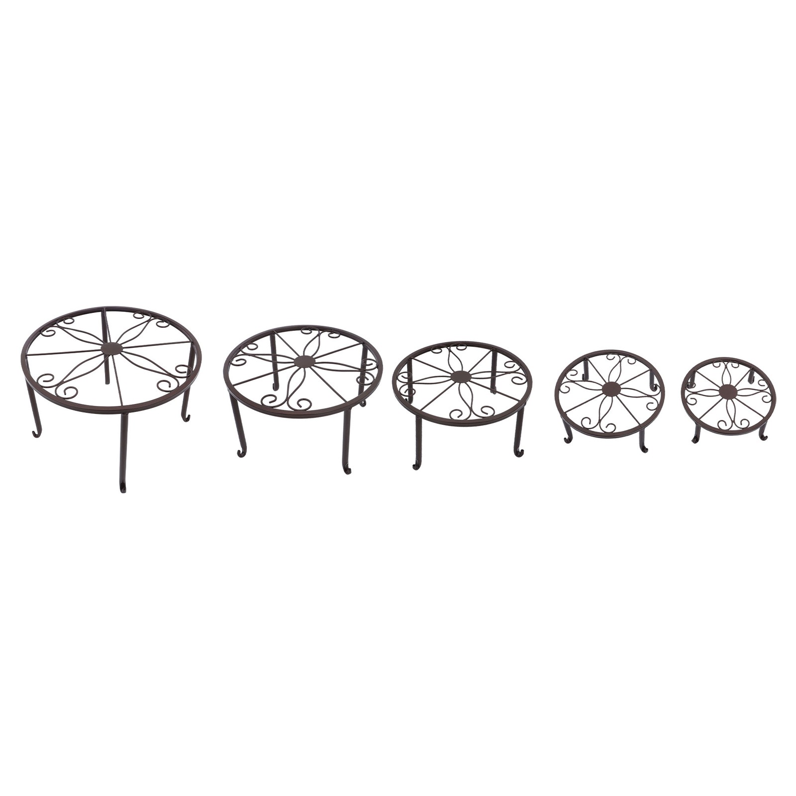 Metal Plant Stand Heavy Duty Flower Pot Stands For Outdoor Indoor Plants 5 Pack