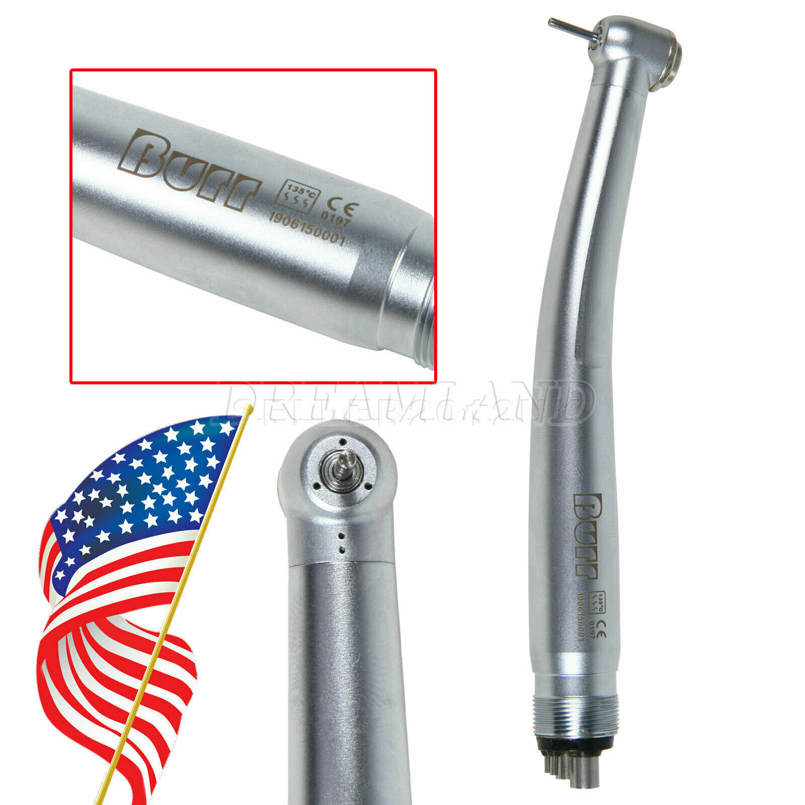 NSK PANA MAX Style Dental High Speed Handpiece Push Button 4Hole Clean Head BURR
