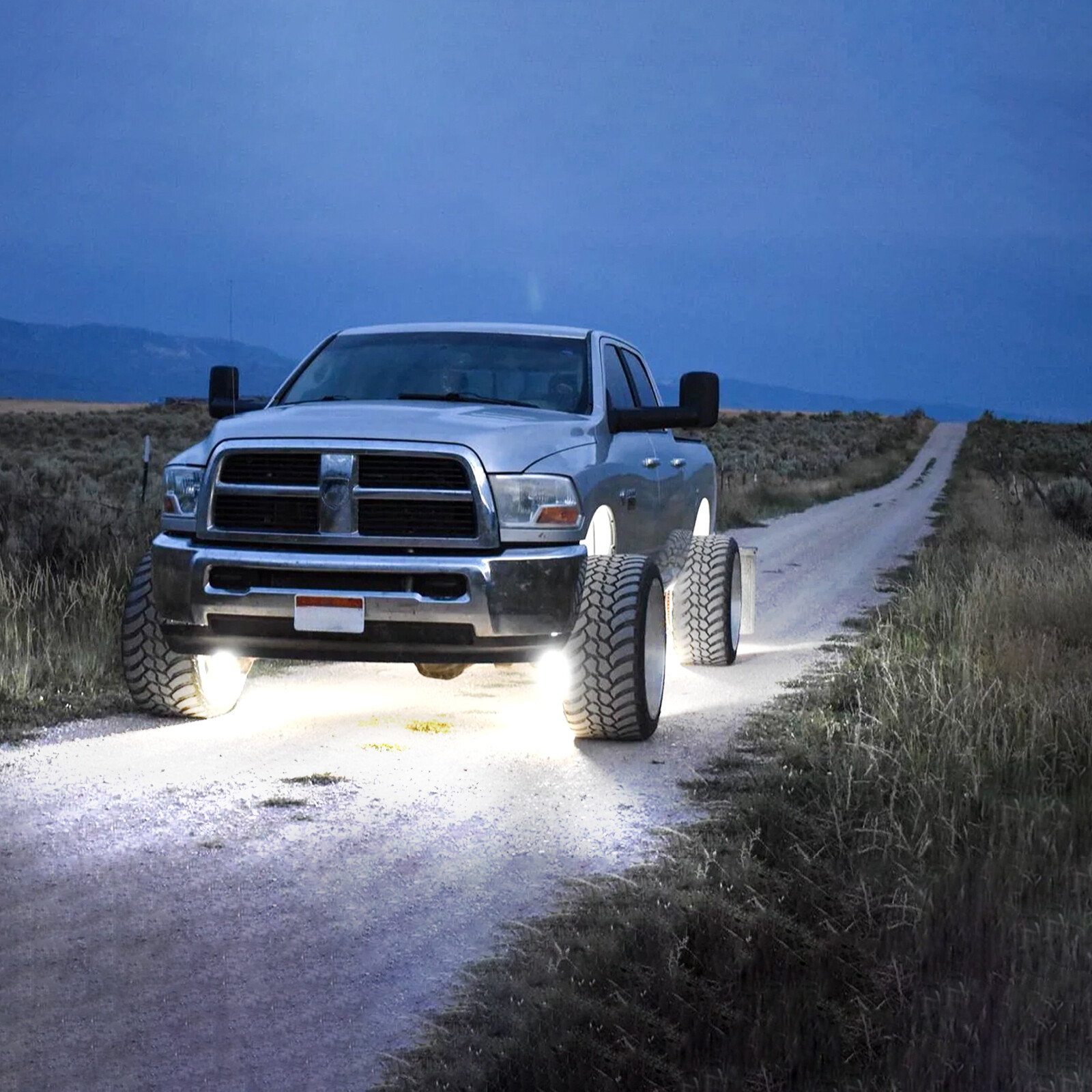 4Pcs 300W 17" Inch 5-Row Pure White LED Wheel Lights Car Rim Lights Ultra-Bright