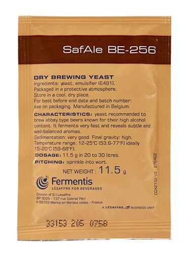 Fermentis Safale BE-256 Beer Yeast - 11.5 g package