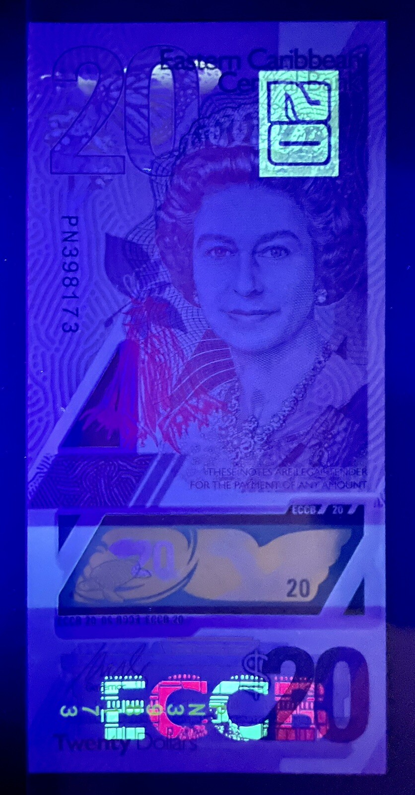 East Caribbean 3 Pcs SET 5, 10, 20 Dollars, 2019 P-New QE II Polymer UNC