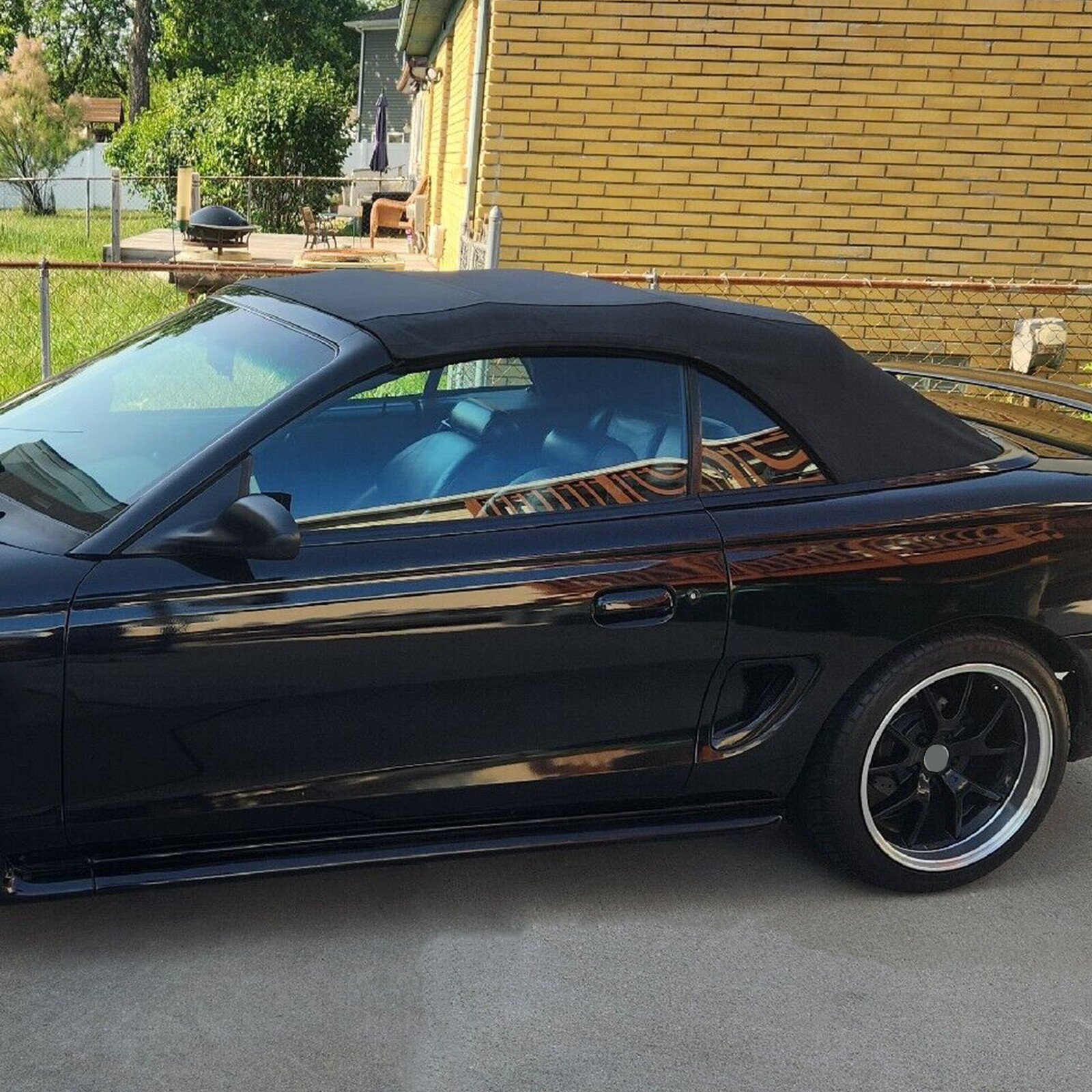 For Ford Mustang 1994-04 Convertible Soft Top w/Heated Glass Window, Black