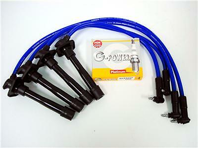 VMS 93-97 TOYOTA COROLLA 10.2MM SPARK PLUG WIRES NGK G POWER PLUGS COMBO BLUE