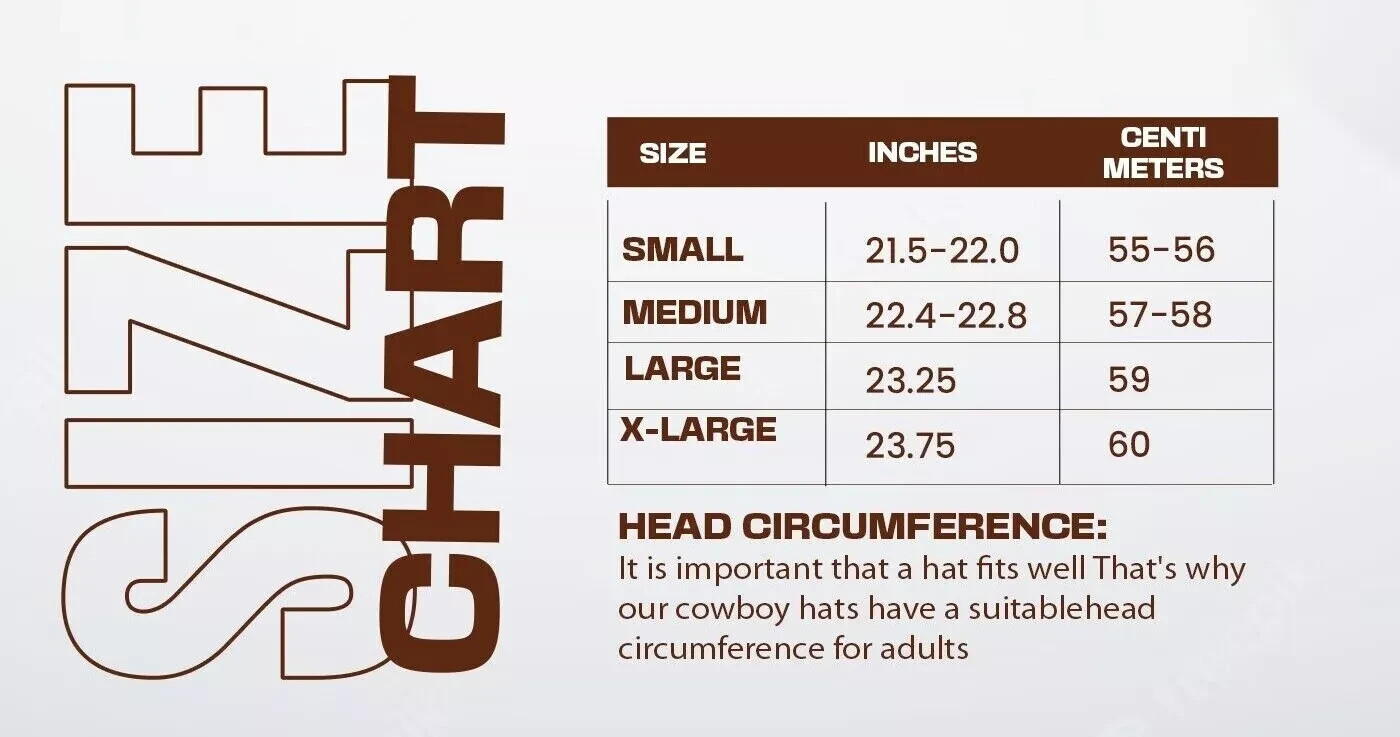 Men and Women Brown Genuine Leather Cowboy Western Hat